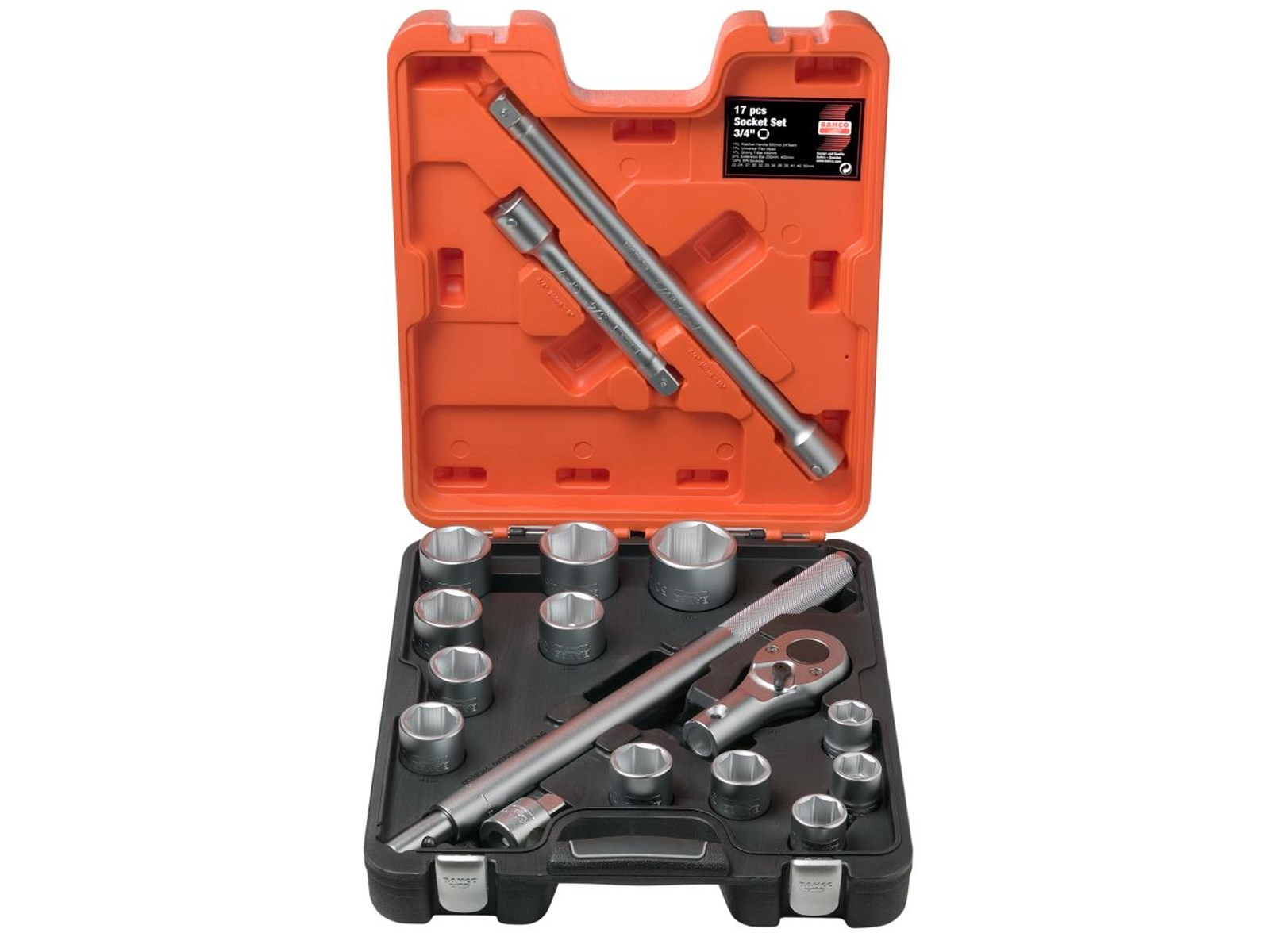 BAHCO socket set 3/4 17 pieces 22-50mm BAHCO socket set 3/4 17 pieces 22-50mm